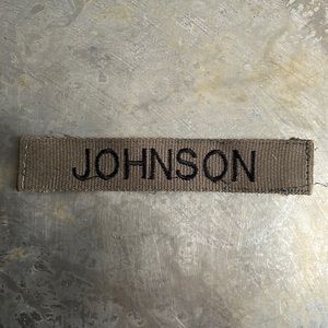 JOHNSON Embroidered Vintage ‘Army Green’ military name tape patch JOHNSON